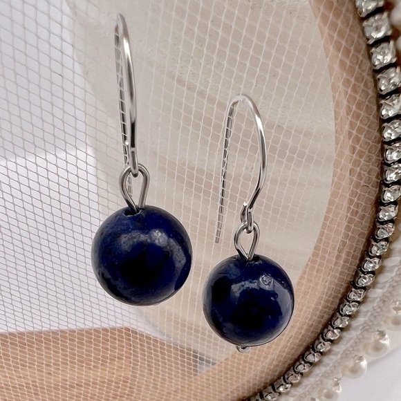 LAPIS Stainless Steel Drop Earrings - Picture 6 of 12